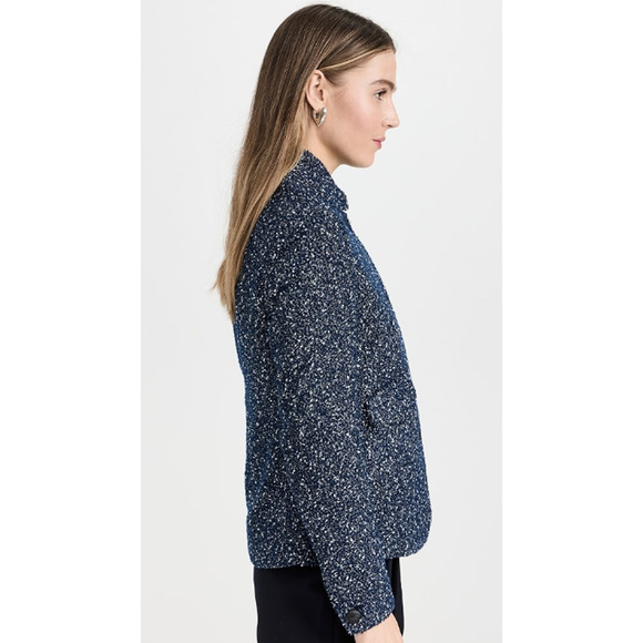 Rag & Bone Slade Blazer Blue Tweed Textured Fall Winter Style Size 2 - Picture 10 of 14